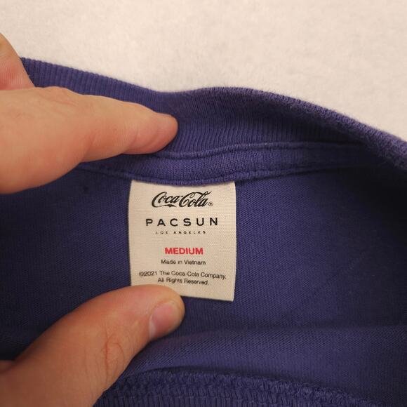 Coca Cola Coke Short Sleeve Pullover Casual Graphic T-Shirt Mens Size M Purple - Picture 3 of 9